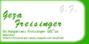 geza freisinger business card
